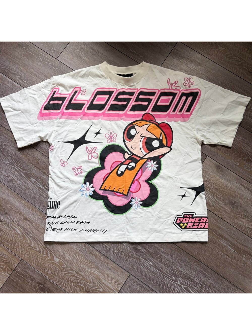 Civil Regime x Powerpuff Girls Blossom Oversized T-Shirt L White Pink